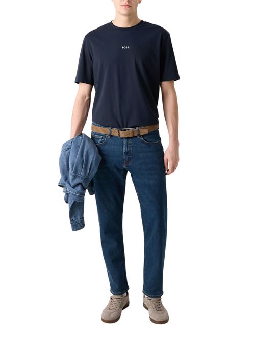 T-shirt uomo blu in cotone Boss Orange | 50473278466